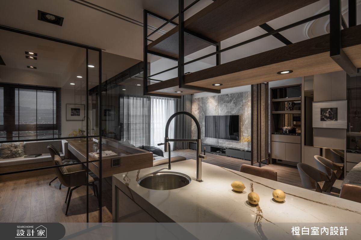 42坪新成屋(5年以下)＿混搭風廚房吧檯中島案例圖片＿橙白室內裝修設計工程有限公司＿橙白_88皇翔park之27