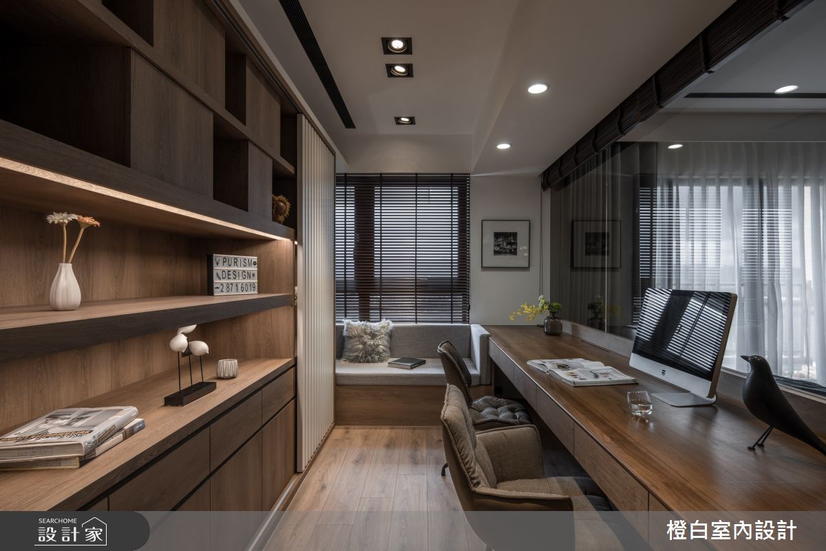 42坪新成屋(5年以下)＿混搭風書房案例圖片＿橙白室內裝修設計工程有限公司＿橙白_88皇翔park之33