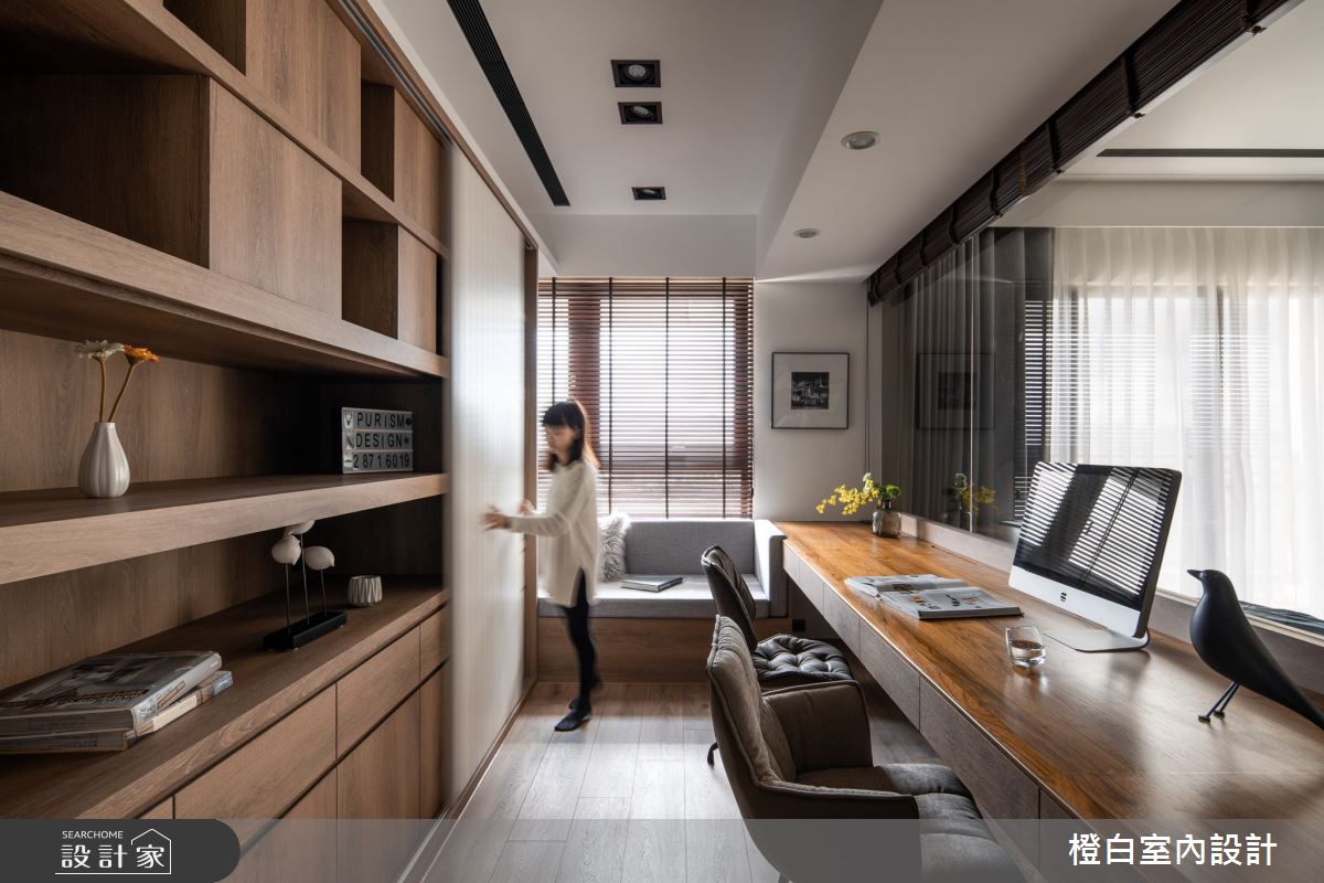 42坪新成屋(5年以下)＿混搭風書房案例圖片＿橙白室內裝修設計工程有限公司＿橙白_88皇翔park之34
