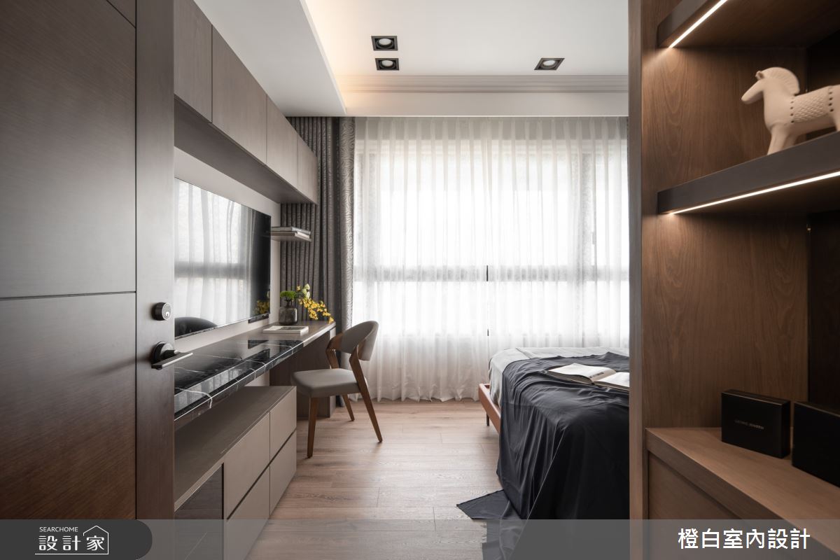 42坪新成屋(5年以下)＿混搭風臥室案例圖片＿橙白室內裝修設計工程有限公司＿橙白_88皇翔park之37