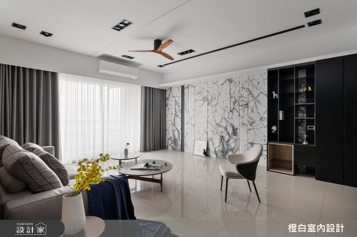 50坪中古屋(5~15年)＿現代風客廳案例圖片＿橙白室內裝修設計工程有限公司＿橙白_89遠雄四季妍之6