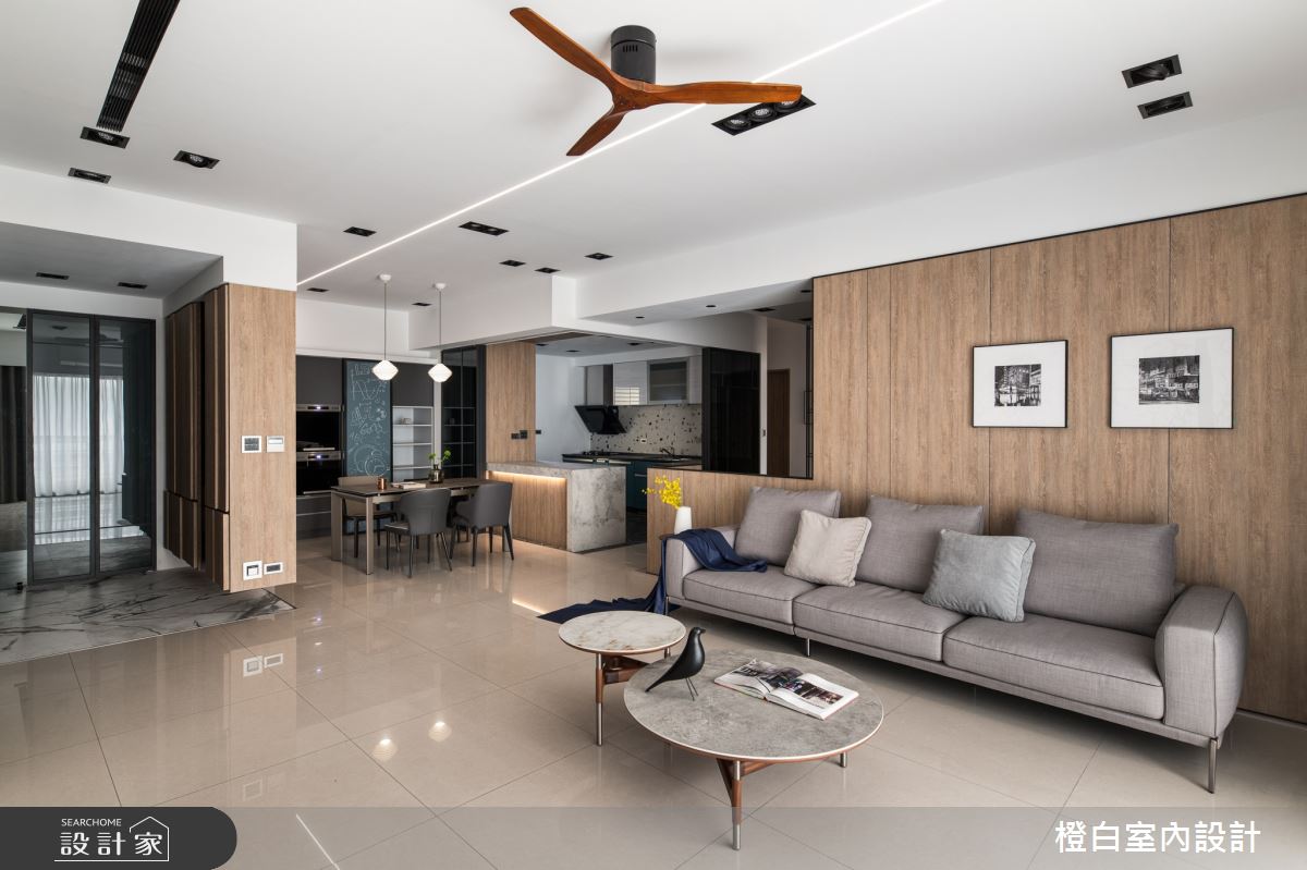 50坪中古屋(5~15年)＿現代風客廳案例圖片＿橙白室內裝修設計工程有限公司＿橙白_89遠雄四季妍之11