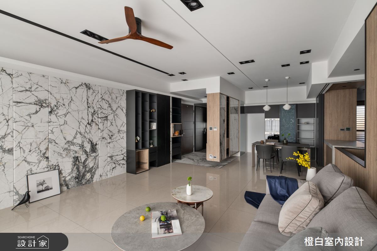 50坪中古屋(5~15年)＿現代風客廳案例圖片＿橙白室內裝修設計工程有限公司＿橙白_89遠雄四季妍之13