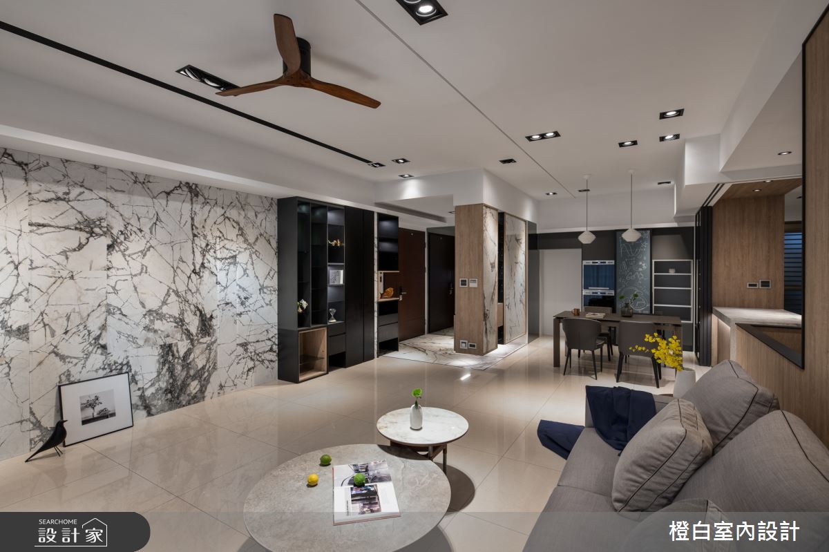 50坪中古屋(5~15年)＿現代風客廳案例圖片＿橙白室內裝修設計工程有限公司＿橙白_89遠雄四季妍之14