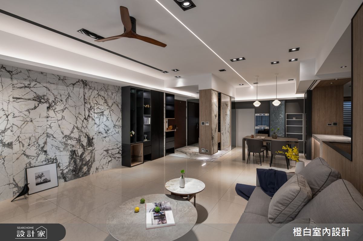 50坪中古屋(5~15年)＿現代風客廳案例圖片＿橙白室內裝修設計工程有限公司＿橙白_89遠雄四季妍之15