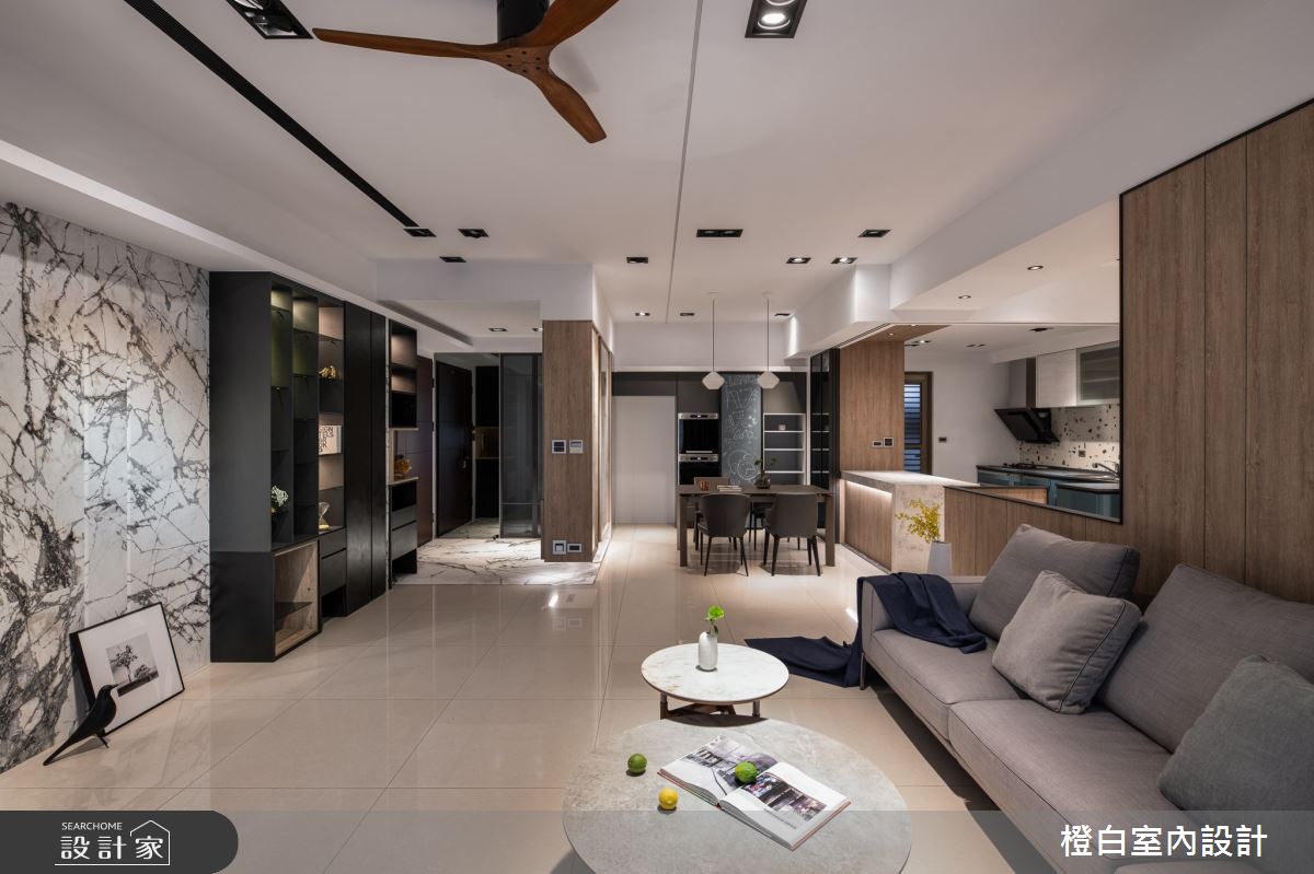 50坪中古屋(5~15年)＿現代風客廳案例圖片＿橙白室內裝修設計工程有限公司＿橙白_89遠雄四季妍之16