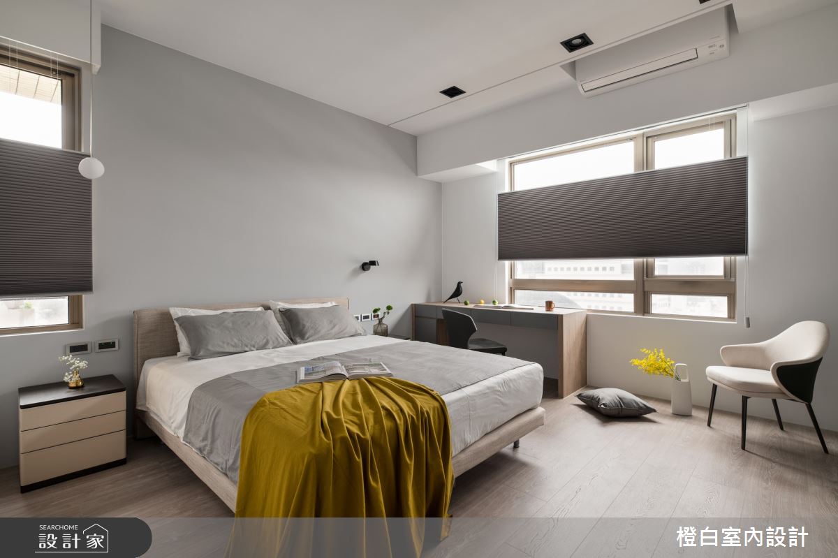 50坪中古屋(5~15年)＿現代風臥室案例圖片＿橙白室內裝修設計工程有限公司＿橙白_89遠雄四季妍之35