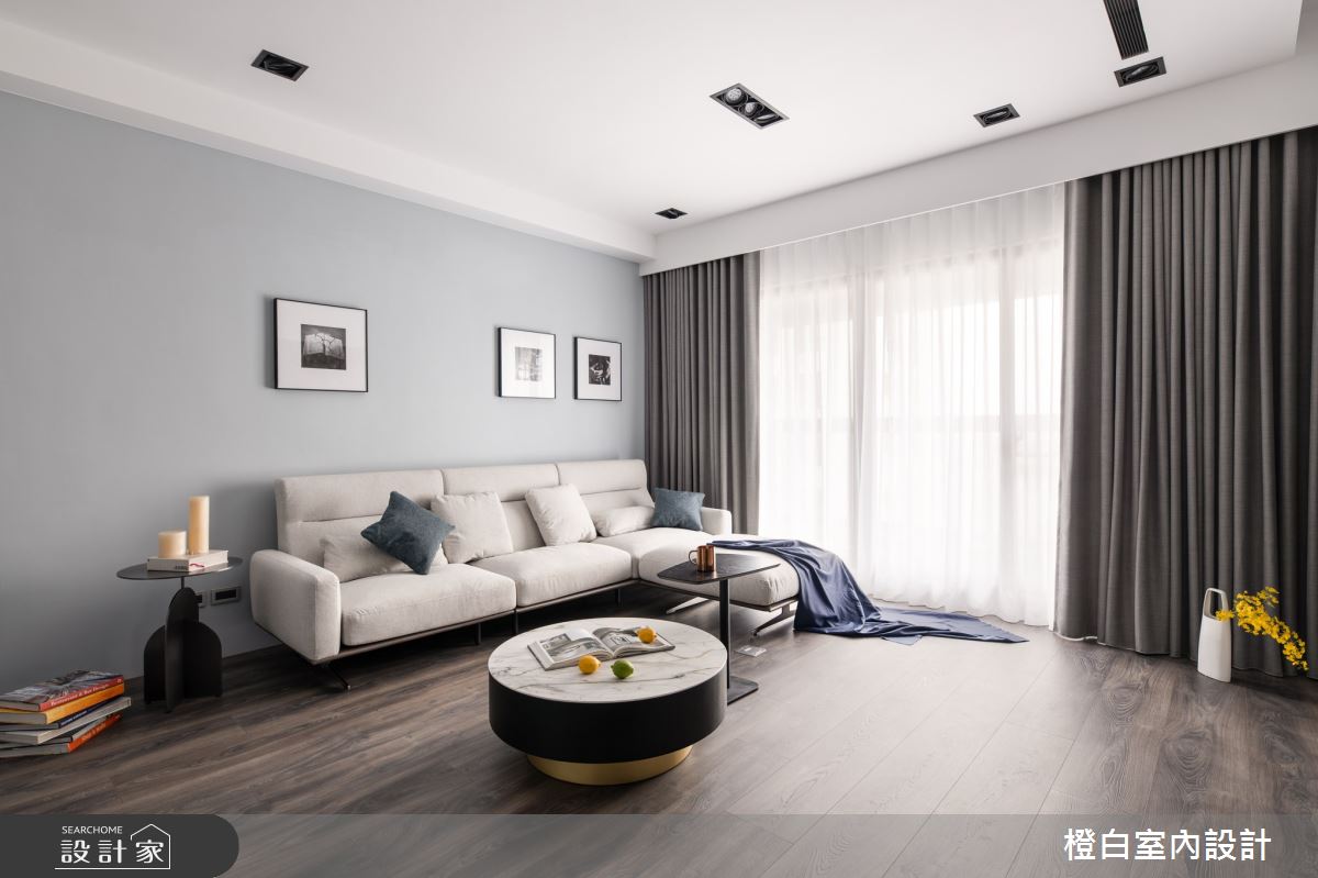 55坪中古屋(5~15年)＿現代風客廳案例圖片＿橙白室內裝修設計工程有限公司＿橙白_90長虹天際之9