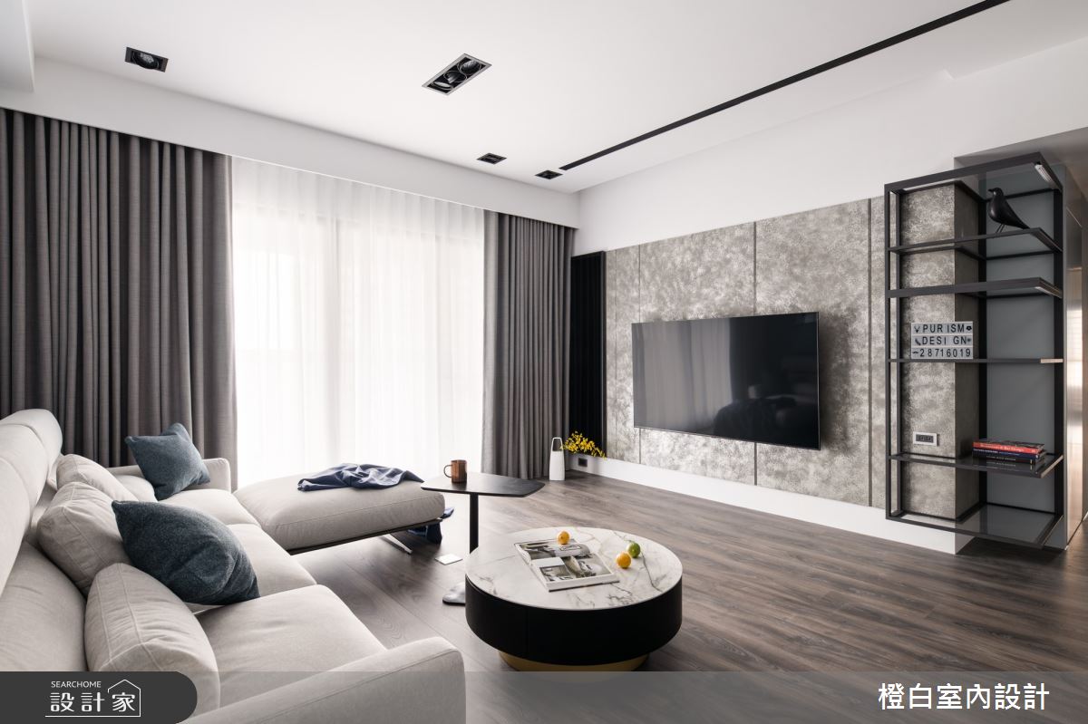 55坪中古屋(5~15年)＿現代風客廳案例圖片＿橙白室內裝修設計工程有限公司＿橙白_90長虹天際之11