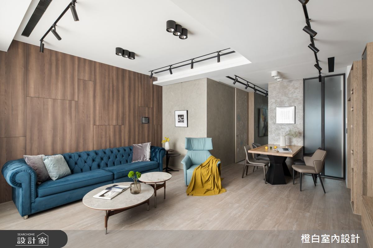 90坪新成屋(5年以下)＿混搭風客廳案例圖片＿橙白室內裝修設計工程有限公司＿橙白_91名軒國家Park之1