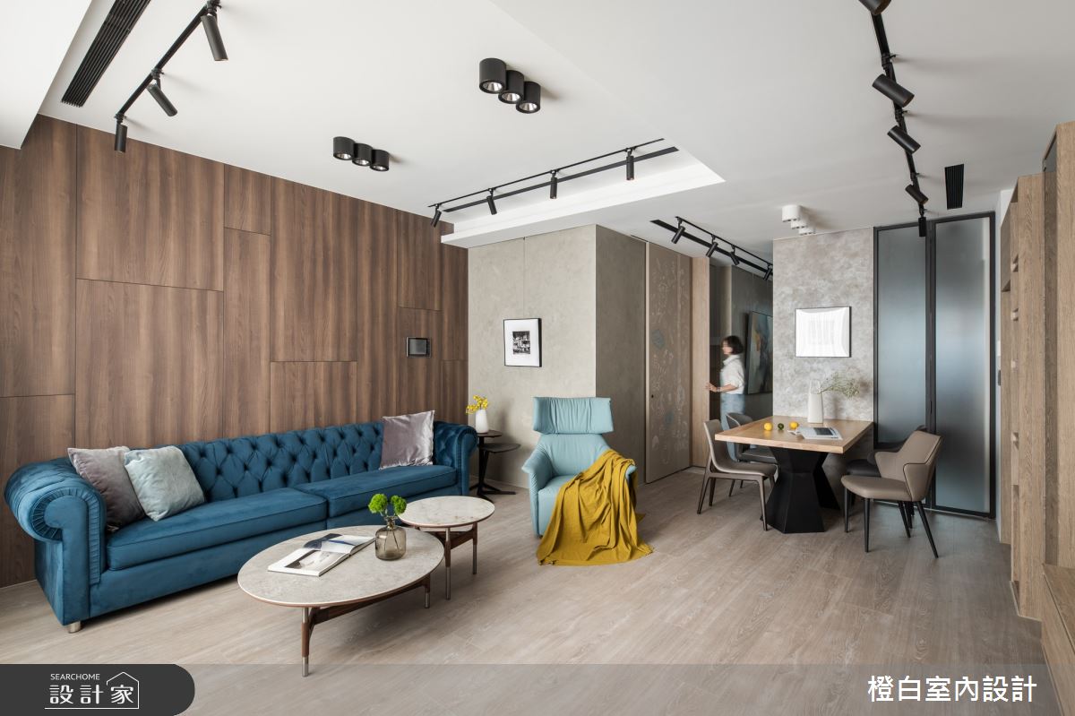 90坪新成屋(5年以下)＿混搭風客廳案例圖片＿橙白室內裝修設計工程有限公司＿橙白_91名軒國家Park之2