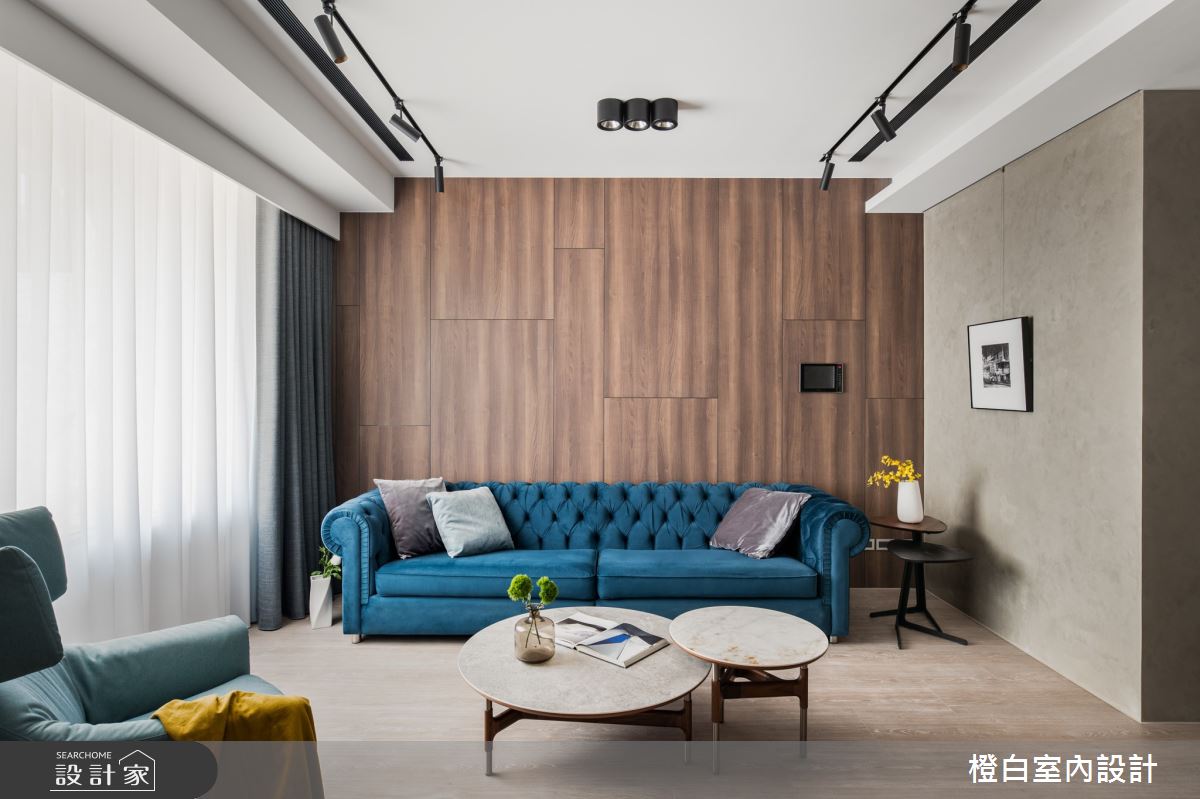 90坪新成屋(5年以下)＿混搭風客廳案例圖片＿橙白室內裝修設計工程有限公司＿橙白_91名軒國家Park之4