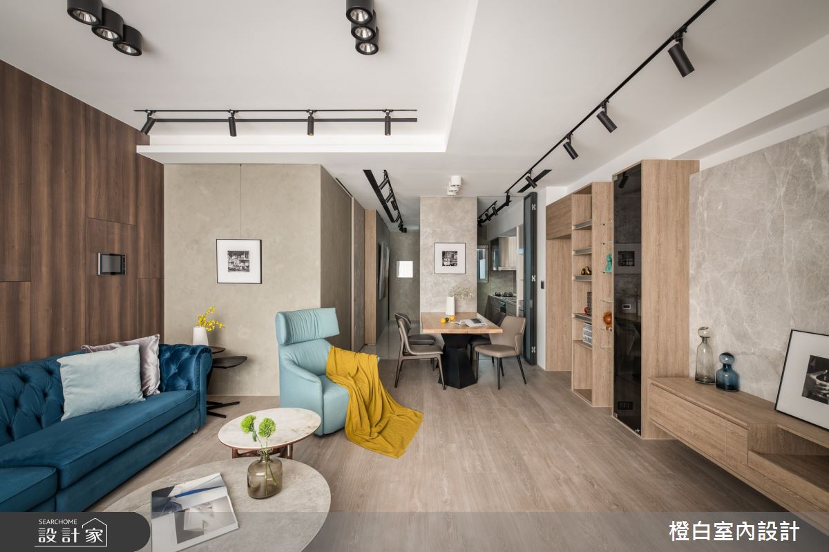 90坪新成屋(5年以下)＿混搭風客廳案例圖片＿橙白室內裝修設計工程有限公司＿橙白_91名軒國家Park之6