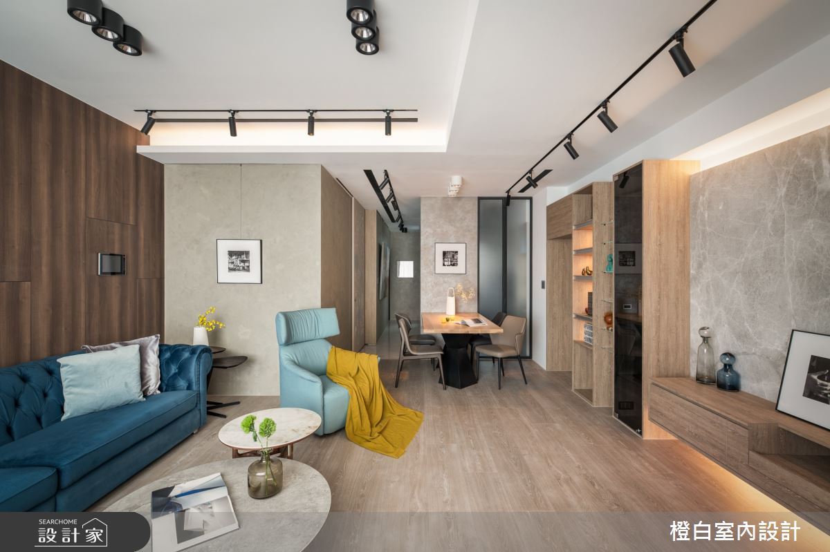 90坪新成屋(5年以下)＿混搭風客廳案例圖片＿橙白室內裝修設計工程有限公司＿橙白_91名軒國家Park之7