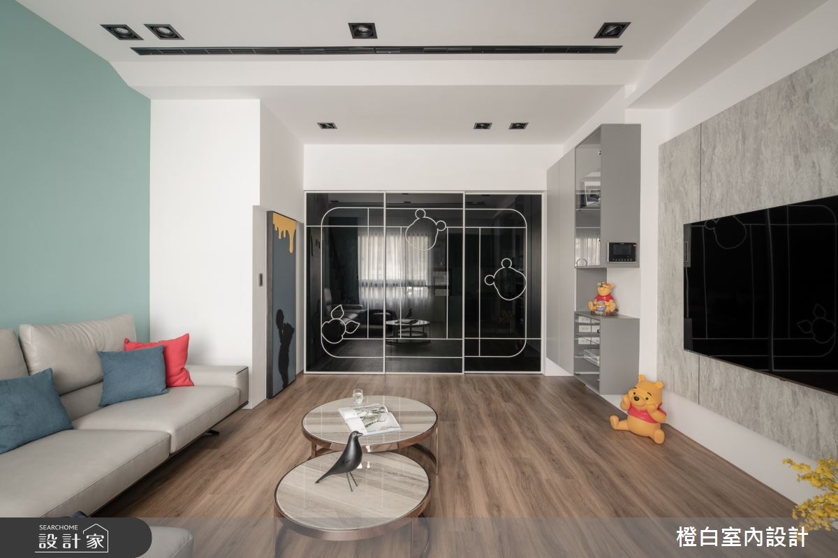 48坪新成屋(5年以下)＿混搭風客廳案例圖片＿橙白室內裝修設計工程有限公司＿橙白_92里仁大境之1