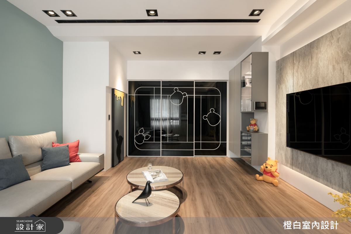 48坪新成屋(5年以下)＿混搭風客廳案例圖片＿橙白室內裝修設計工程有限公司＿橙白_92里仁大境之3