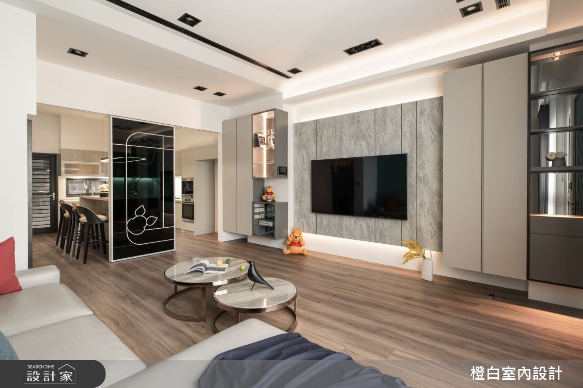 48坪新成屋(5年以下)＿混搭風客廳廚房案例圖片＿橙白室內裝修設計工程有限公司＿橙白_92里仁大境之7