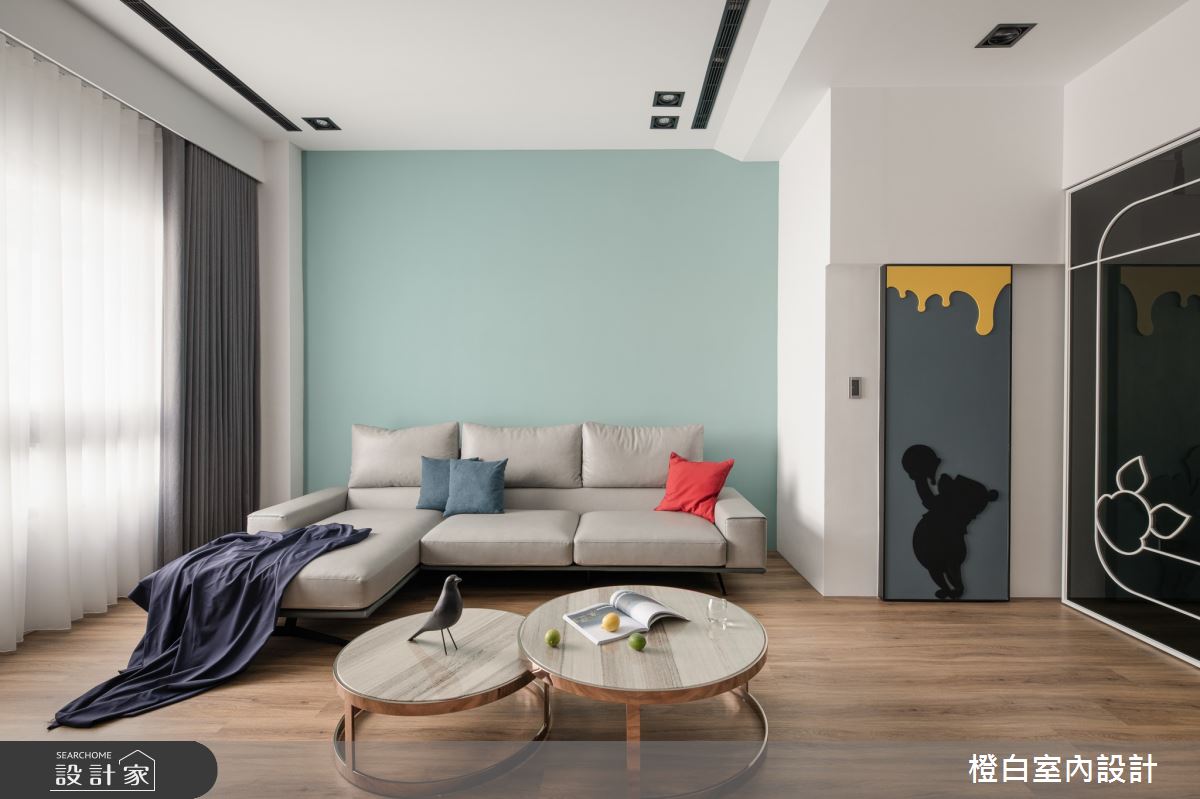 48坪新成屋(5年以下)＿混搭風客廳案例圖片＿橙白室內裝修設計工程有限公司＿橙白_92里仁大境之8