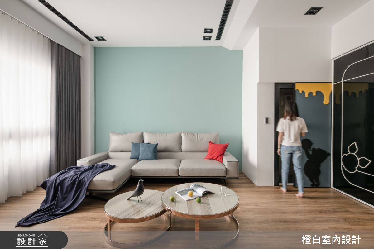 48坪新成屋(5年以下)＿混搭風客廳案例圖片＿橙白室內裝修設計工程有限公司＿橙白_92里仁大境之9