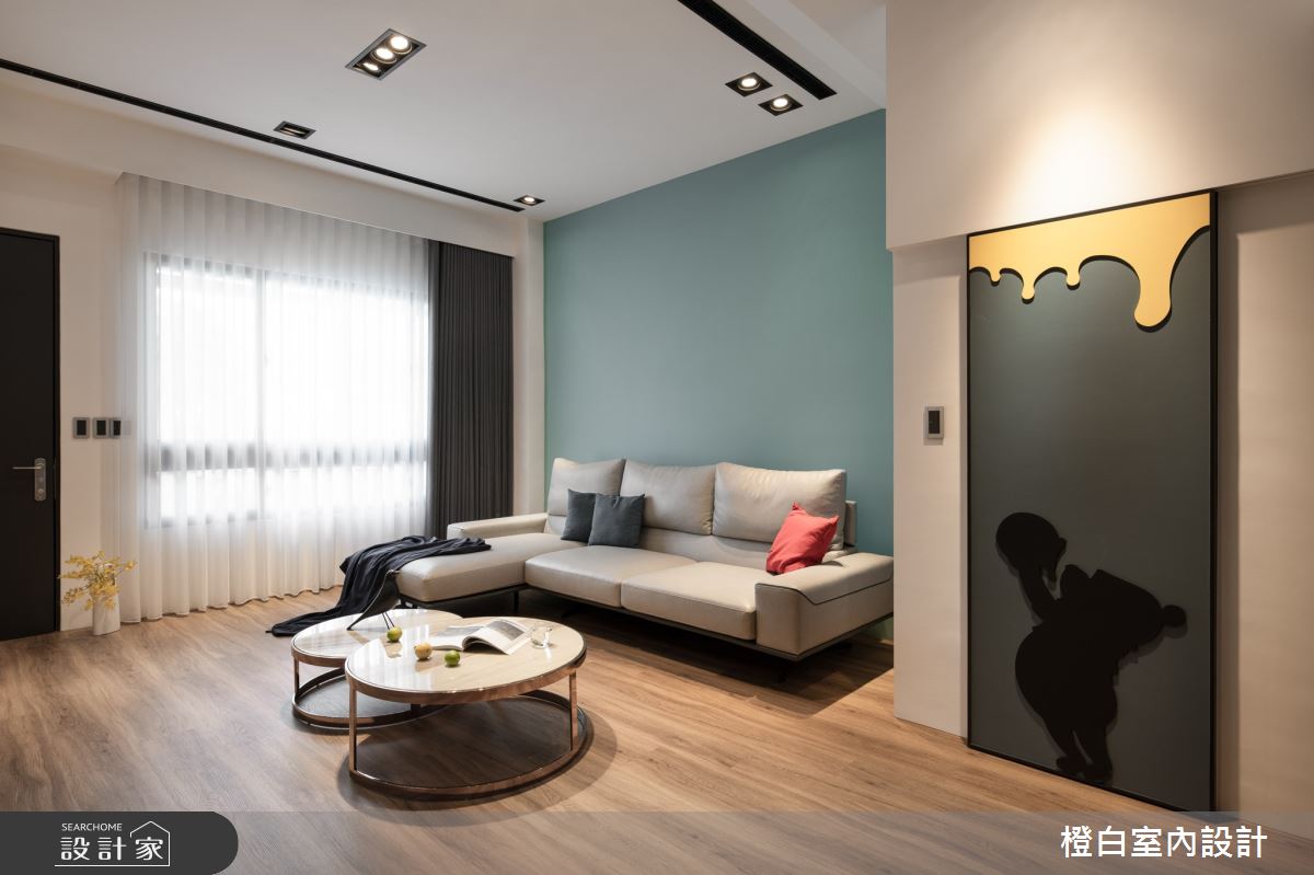48坪新成屋(5年以下)＿混搭風客廳案例圖片＿橙白室內裝修設計工程有限公司＿橙白_92里仁大境之12