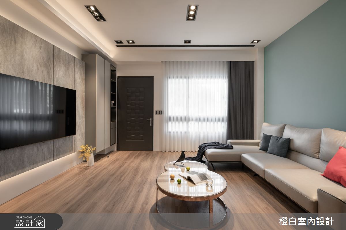 48坪新成屋(5年以下)＿混搭風客廳案例圖片＿橙白室內裝修設計工程有限公司＿橙白_92里仁大境之15