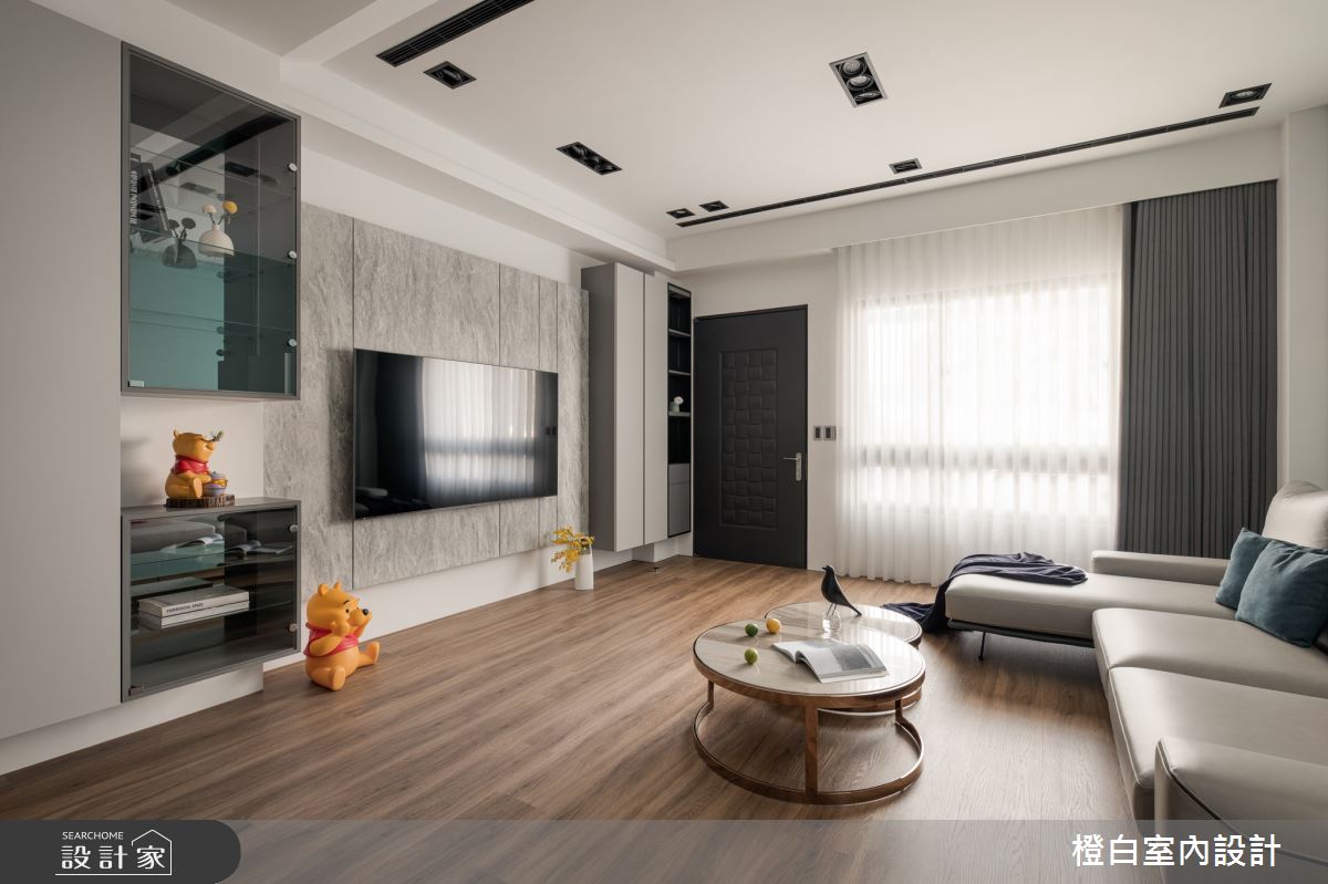 48坪新成屋(5年以下)＿混搭風客廳案例圖片＿橙白室內裝修設計工程有限公司＿橙白_92里仁大境之14