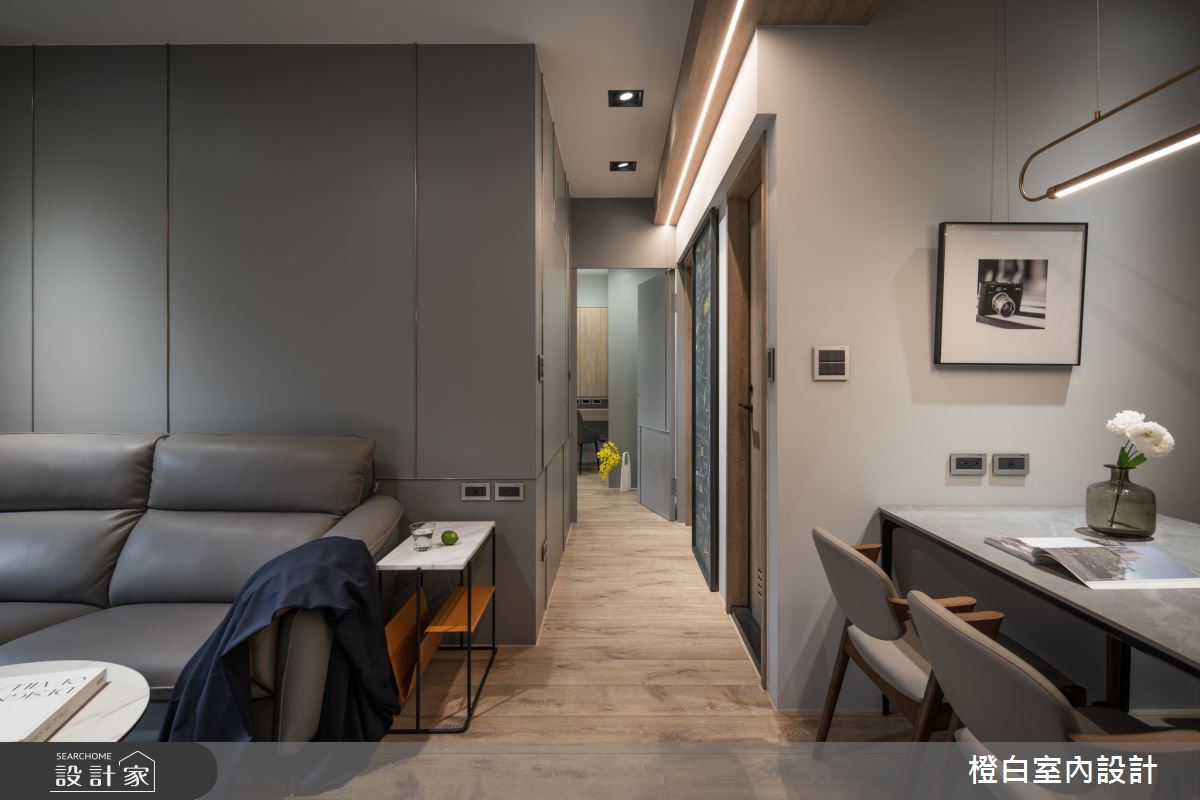 18坪新成屋(5年以下)＿現代風客廳餐廳走廊案例圖片＿橙白室內裝修設計工程有限公司＿橙白_93景安之丘之21