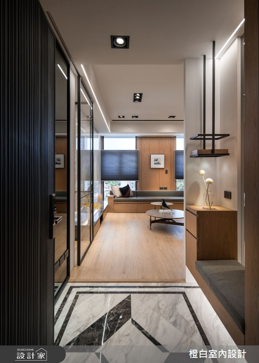 23坪新成屋(5年以下)＿現代風玄關案例圖片＿橙白室內裝修設計工程有限公司＿橙白_95和平東路之1