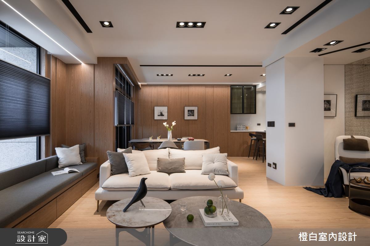 23坪新成屋(5年以下)＿現代風客廳臥榻案例圖片＿橙白室內裝修設計工程有限公司＿橙白_95和平東路之8