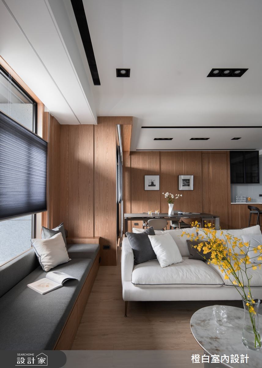 23坪新成屋(5年以下)＿現代風客廳臥榻案例圖片＿橙白室內裝修設計工程有限公司＿橙白_95和平東路之10