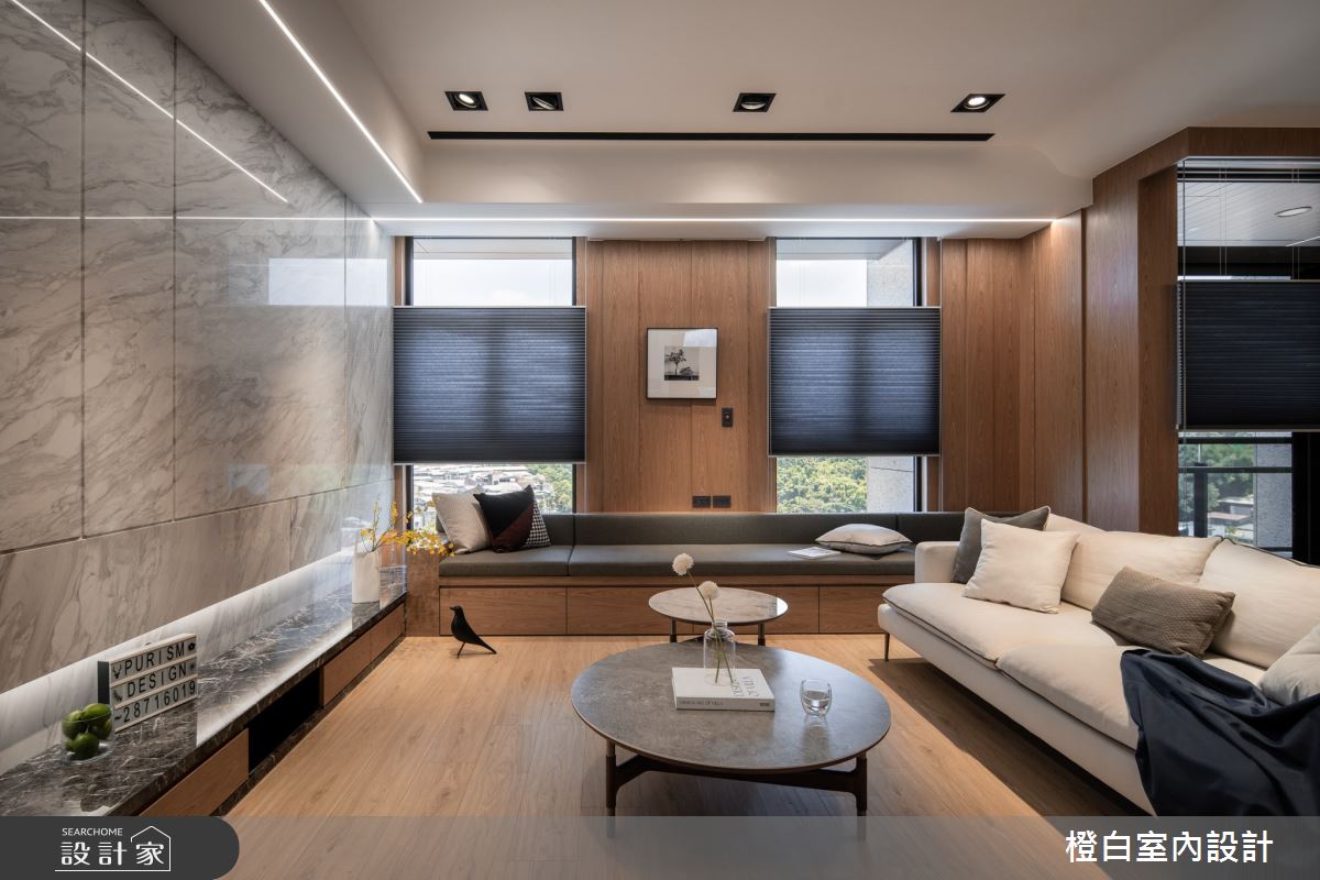 23坪新成屋(5年以下)＿現代風客廳臥榻案例圖片＿橙白室內裝修設計工程有限公司＿橙白_95和平東路之21