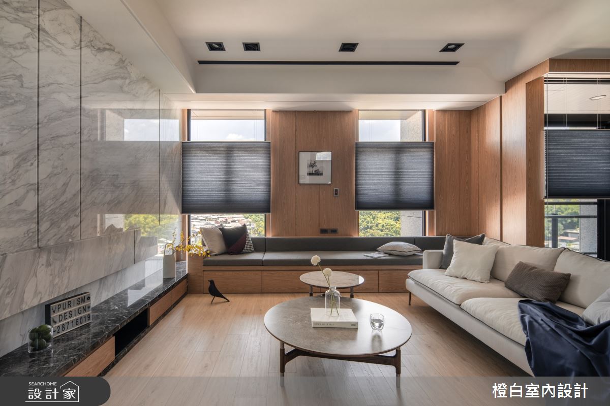 23坪新成屋(5年以下)＿現代風客廳臥榻案例圖片＿橙白室內裝修設計工程有限公司＿橙白_95和平東路之22