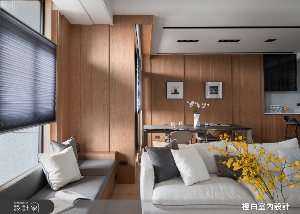 23坪新成屋(5年以下)＿現代風客廳臥榻案例圖片＿橙白室內裝修設計工程有限公司＿橙白_95和平東路之11