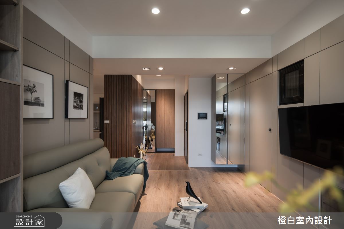 25坪新成屋(5年以下)＿現代風客廳案例圖片＿橙白室內裝修設計工程有限公司＿橙白_96台北京城之4
