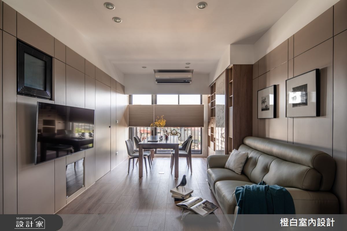 25坪新成屋(5年以下)＿現代風客廳案例圖片＿橙白室內裝修設計工程有限公司＿橙白_96台北京城之8