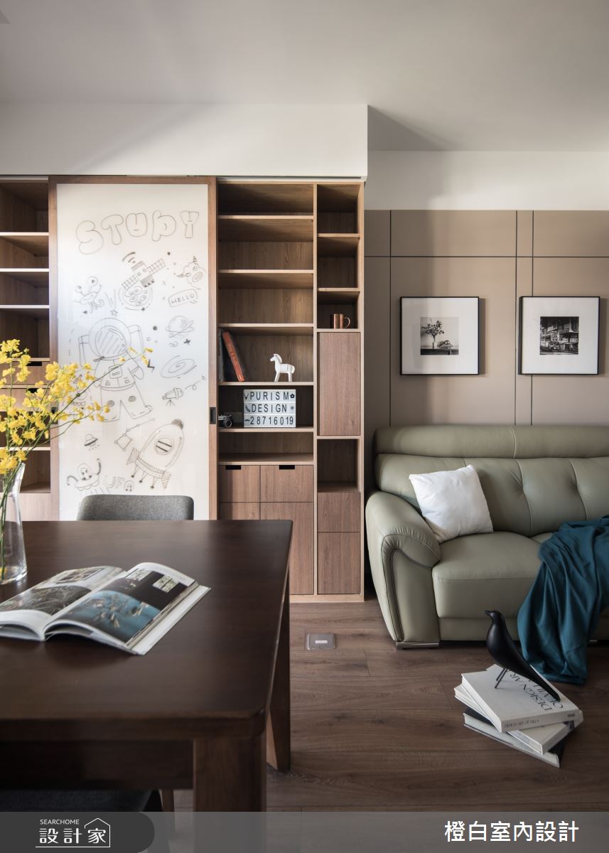 25坪新成屋(5年以下)＿現代風客廳案例圖片＿橙白室內裝修設計工程有限公司＿橙白_96台北京城之13
