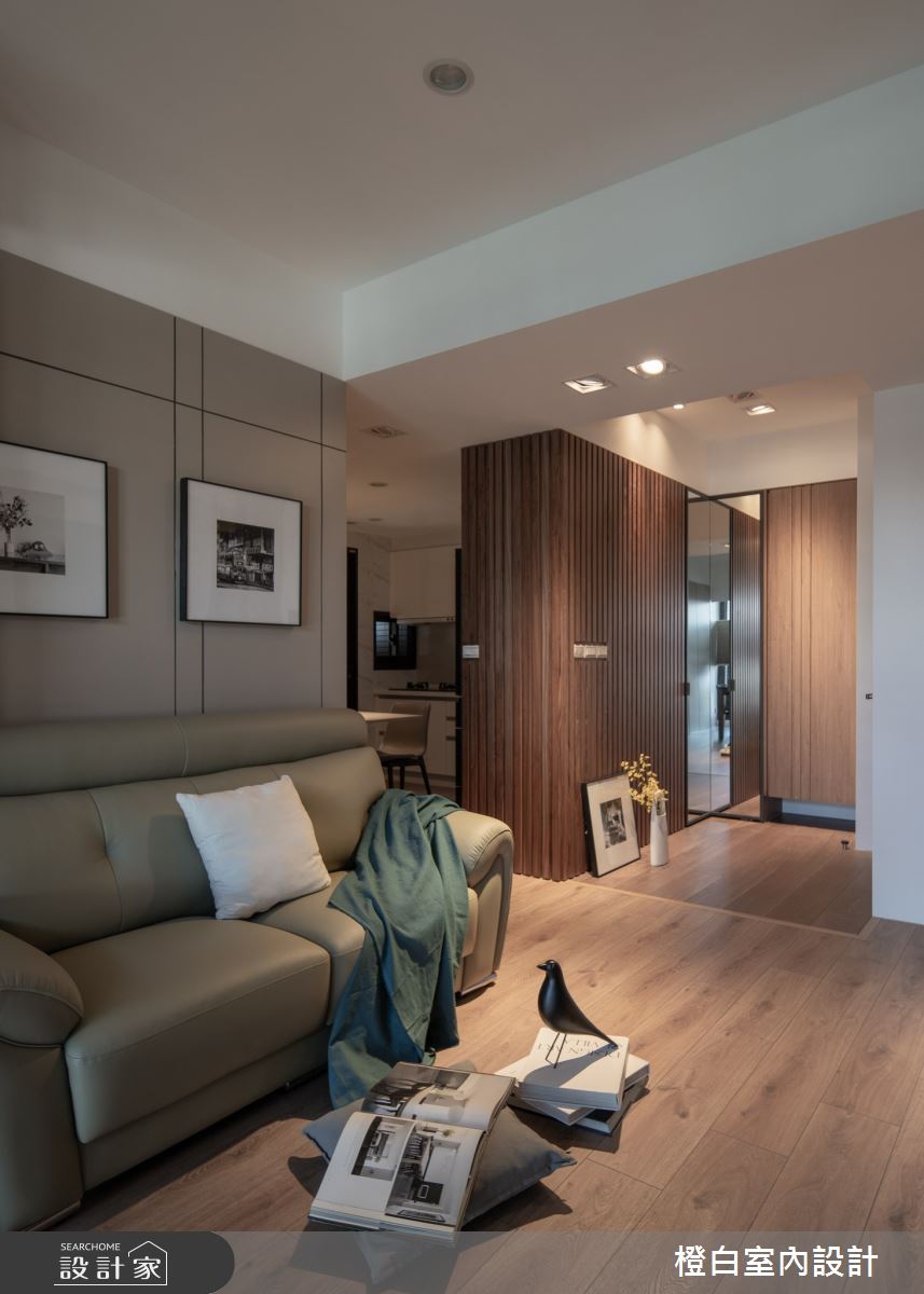 25坪新成屋(5年以下)＿現代風玄關客廳案例圖片＿橙白室內裝修設計工程有限公司＿橙白_96台北京城之17