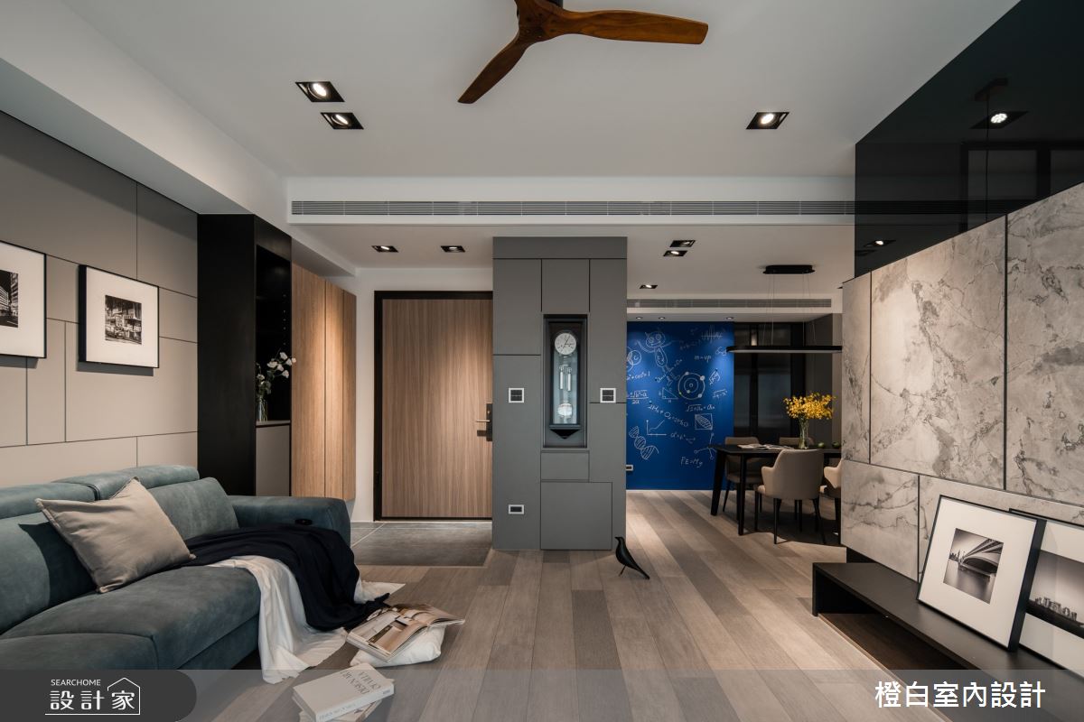 34坪新成屋(5年以下)＿混搭風玄關客廳餐廳案例圖片＿橙白室內裝修設計工程有限公司＿橙白_97三輝玳門之4