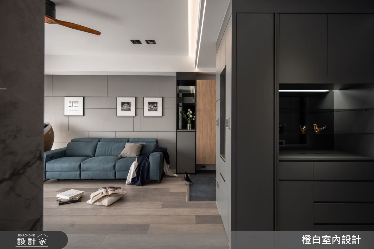 34坪新成屋(5年以下)＿混搭風客廳案例圖片＿橙白室內裝修設計工程有限公司＿橙白_97三輝玳門之7