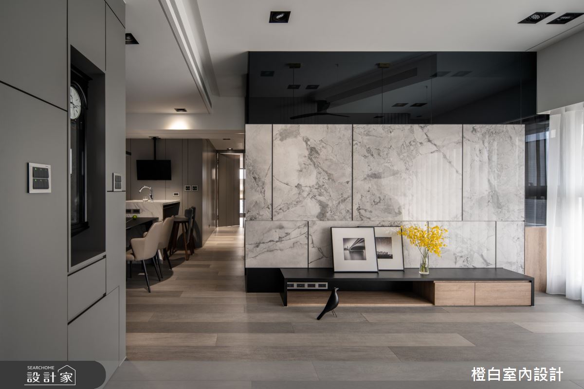 34坪新成屋(5年以下)＿混搭風客廳案例圖片＿橙白室內裝修設計工程有限公司＿橙白_97三輝玳門之9