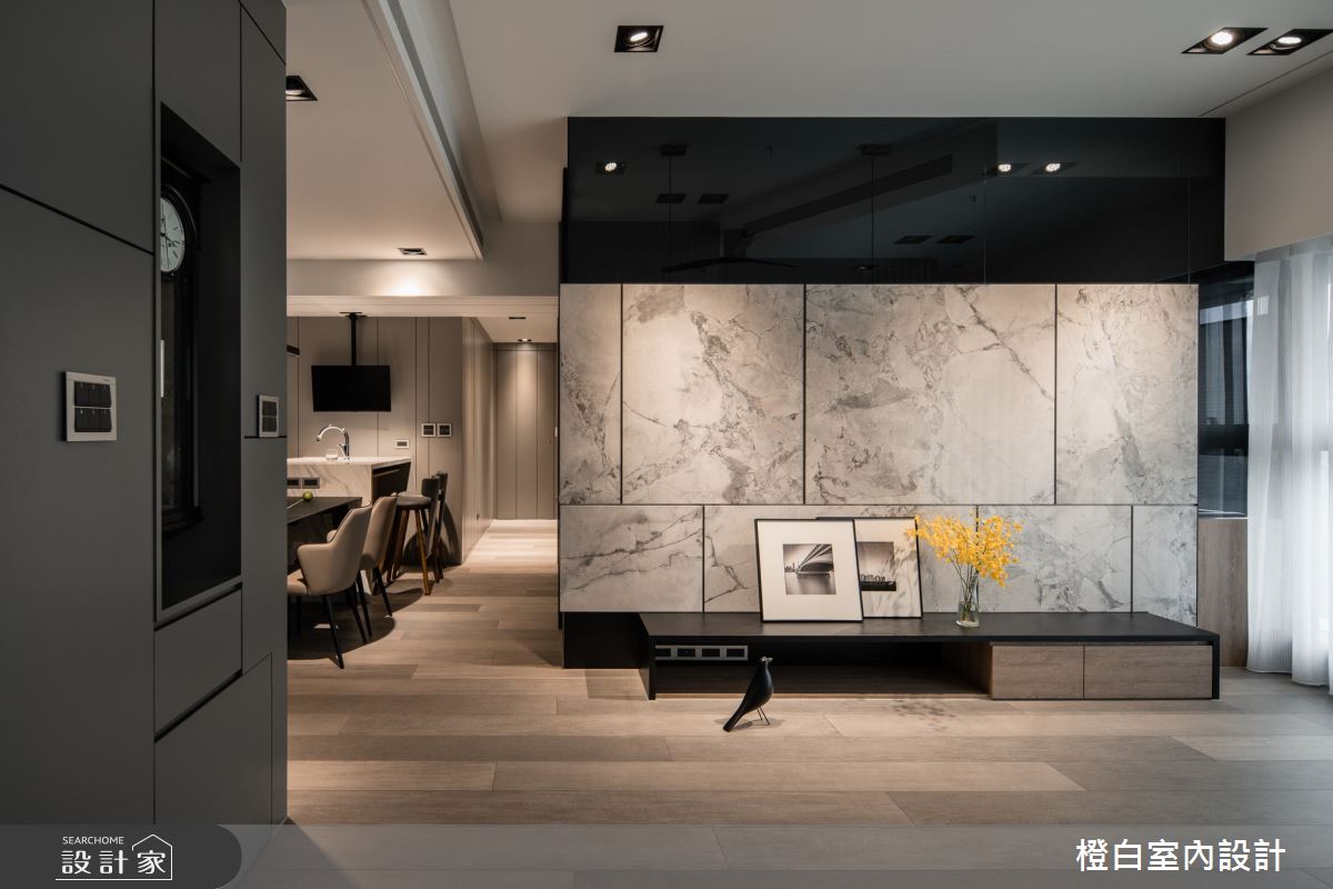 34坪新成屋(5年以下)＿混搭風客廳案例圖片＿橙白室內裝修設計工程有限公司＿橙白_97三輝玳門之10