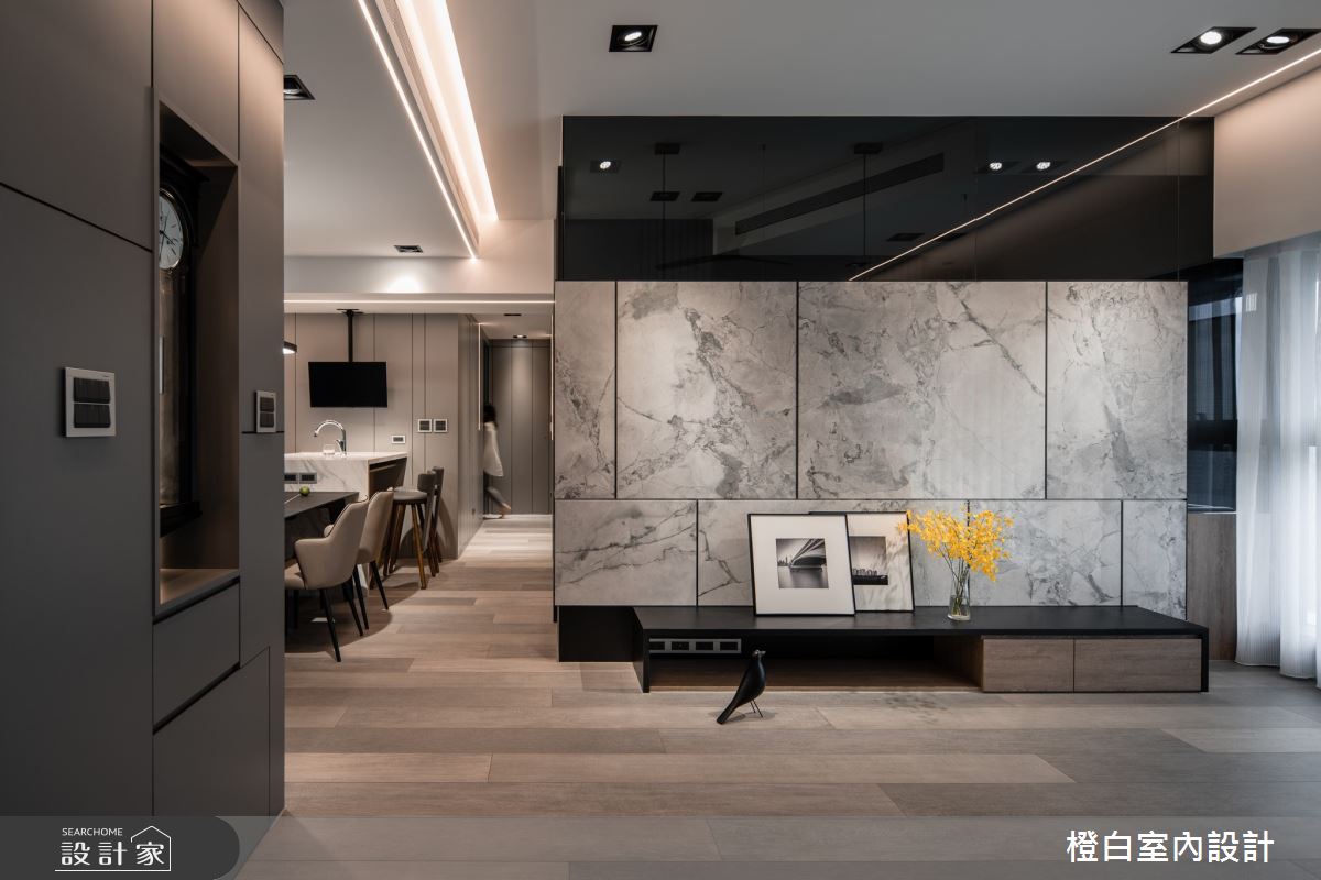 34坪新成屋(5年以下)＿混搭風客廳案例圖片＿橙白室內裝修設計工程有限公司＿橙白_97三輝玳門之11