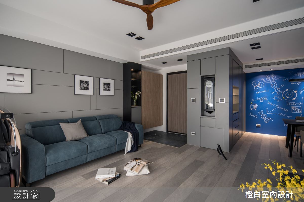 34坪新成屋(5年以下)＿混搭風玄關客廳案例圖片＿橙白室內裝修設計工程有限公司＿橙白_97三輝玳門之13