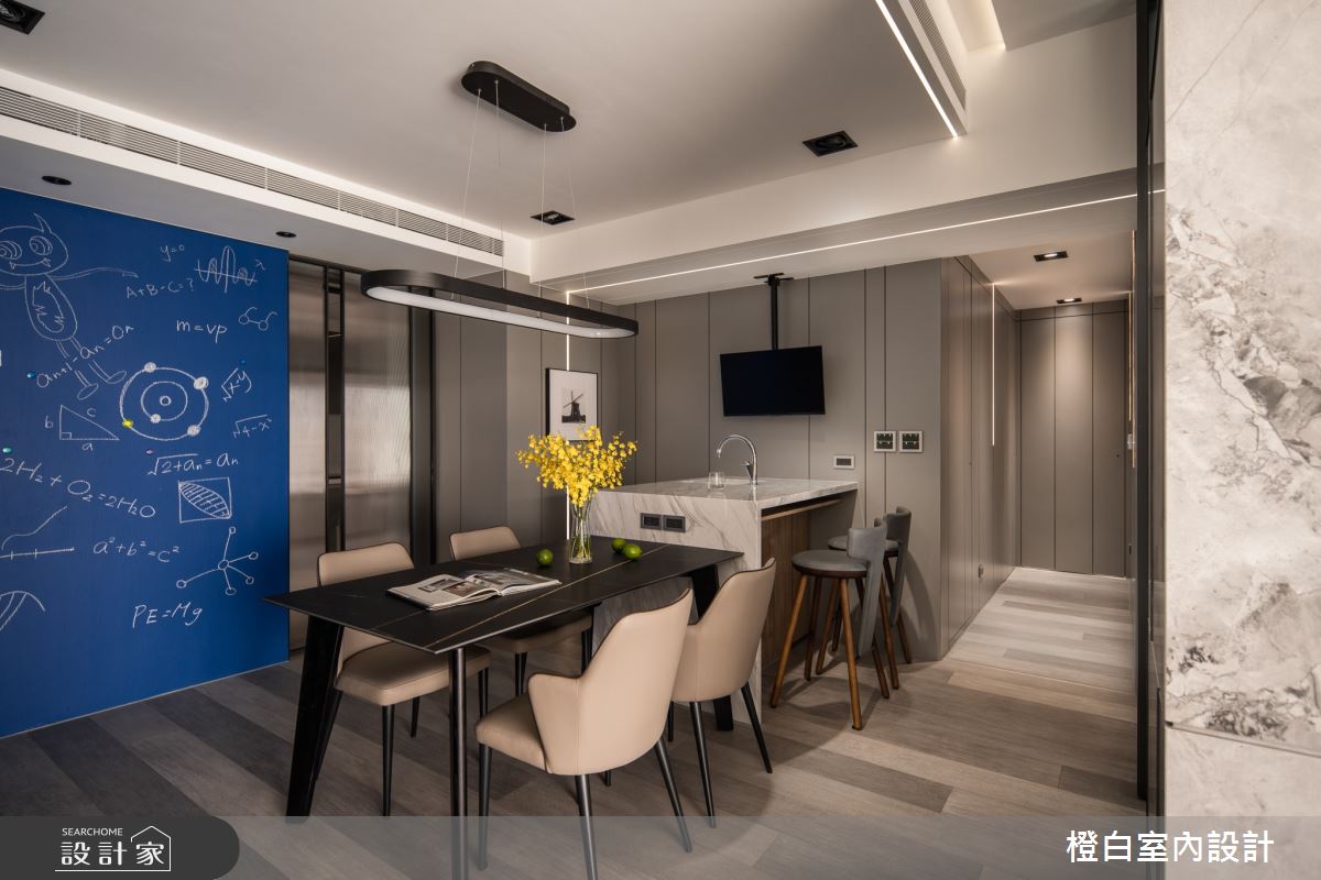 34坪新成屋(5年以下)＿混搭風餐廳中島案例圖片＿橙白室內裝修設計工程有限公司＿橙白_97三輝玳門之16