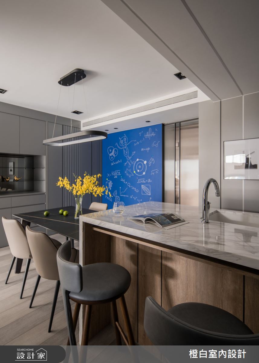 34坪新成屋(5年以下)＿混搭風餐廳中島案例圖片＿橙白室內裝修設計工程有限公司＿橙白_97三輝玳門之22