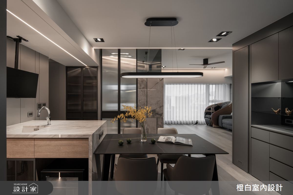 34坪新成屋(5年以下)＿混搭風餐廳中島案例圖片＿橙白室內裝修設計工程有限公司＿橙白_97三輝玳門之29