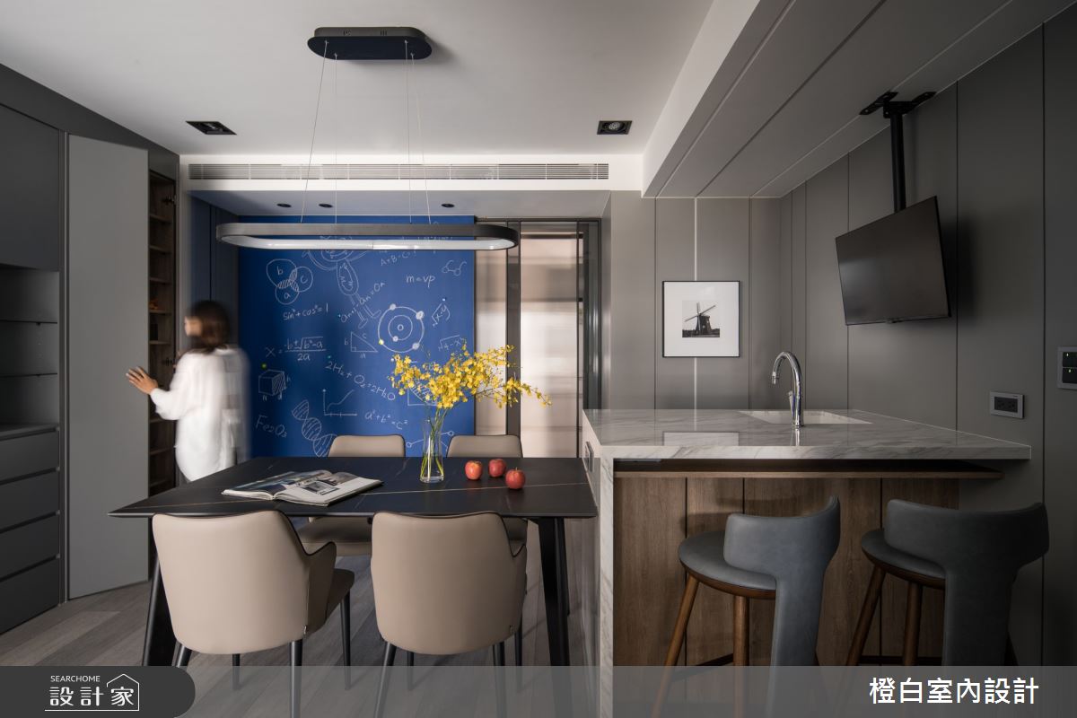 34坪新成屋(5年以下)＿混搭風餐廳中島案例圖片＿橙白室內裝修設計工程有限公司＿橙白_97三輝玳門之32