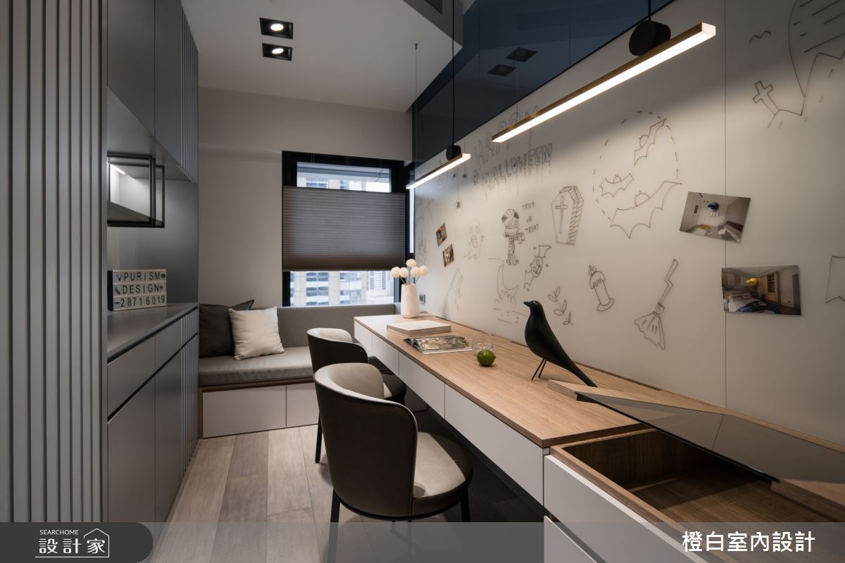 34坪新成屋(5年以下)＿混搭風書房案例圖片＿橙白室內裝修設計工程有限公司＿橙白_97三輝玳門之35