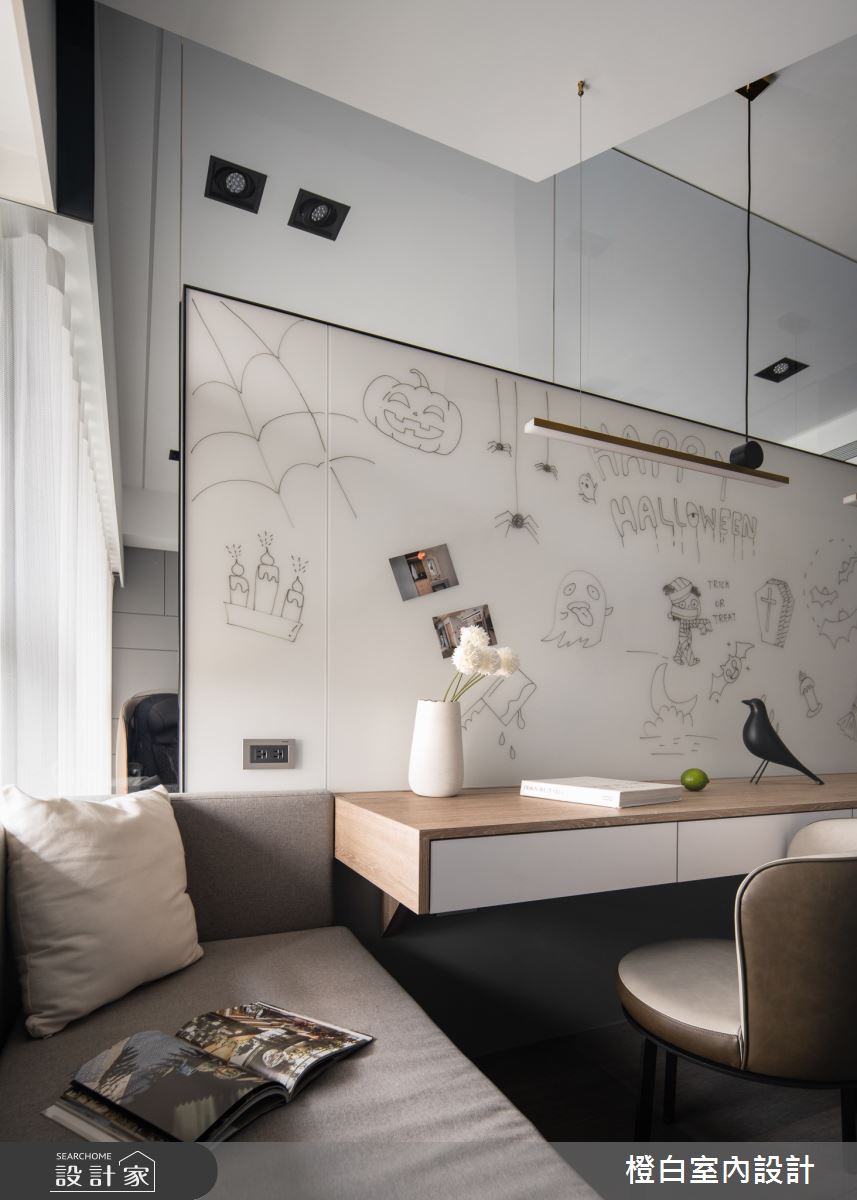 34坪新成屋(5年以下)＿混搭風書房案例圖片＿橙白室內裝修設計工程有限公司＿橙白_97三輝玳門之37