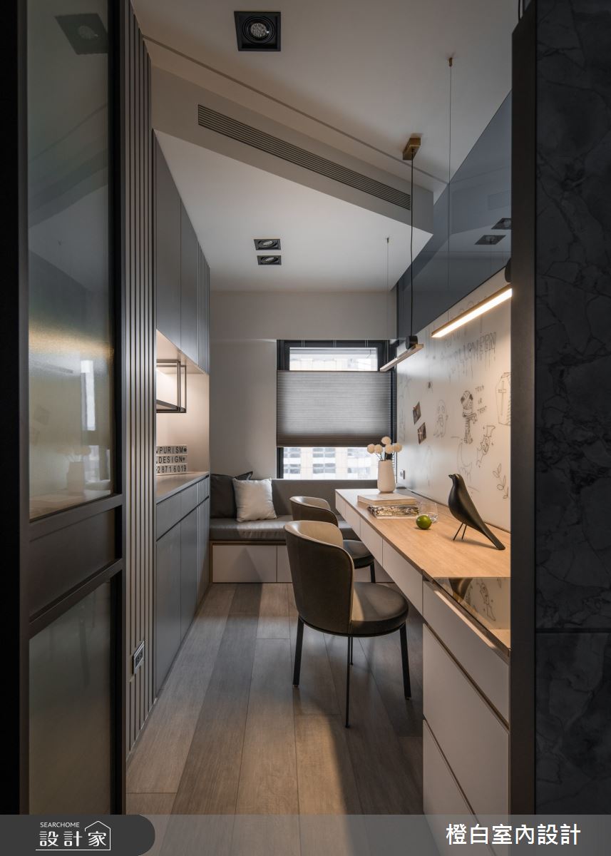 34坪新成屋(5年以下)＿混搭風書房案例圖片＿橙白室內裝修設計工程有限公司＿橙白_97三輝玳門之39